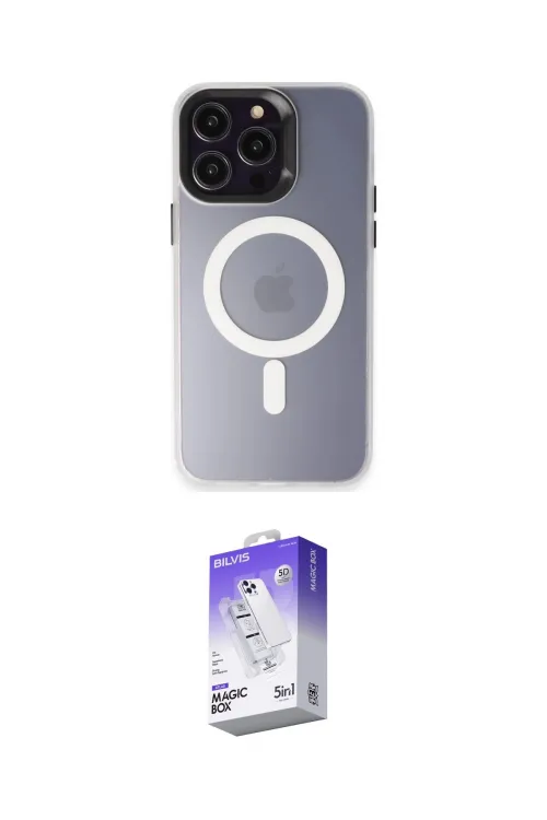 ieg™ iPhone 15 Pro Max Kılıf Kozmos Çizgi Prime - Siyah Bilvis 5in1 3D Magic Cam Ekran Koruyucu