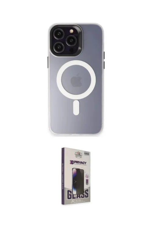ieg™ iPhone 15 Pro Max Kılıf Kozmos Çizgi Prime - Siyah Bilvis Hayalet Cam Ekran Koruyucu