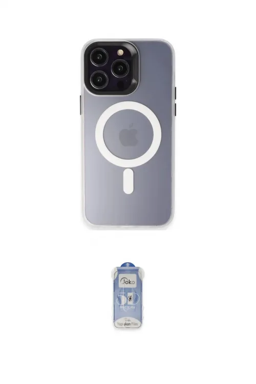 ieg™ iPhone 15 Pro Max Kılıf Kozmos Çizgi Prime - Siyah Joko Magic 5D Cam