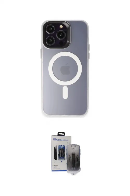 ieg™ iPhone 15 Pro Max Kılıf Kozmos Çizgi Prime - Siyah Vanessa Magic Hayalet Cam