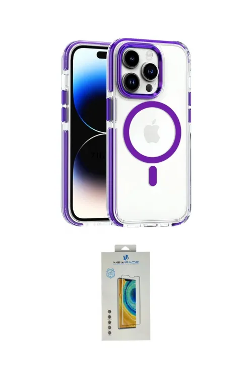 ieg™ iPhone 15 Pro Max Kılıf Kozmos Doku Koleksiyonu - Siyah Polymer Nano Ekran Koruyucu