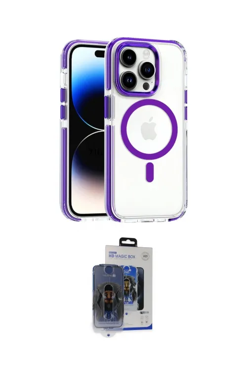 ieg™ iPhone 15 Pro Max Kılıf Kozmos Doku Koleksiyonu - Siyah Vanessa Magic Cam