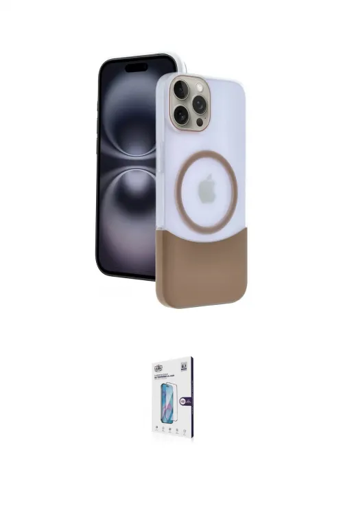 ieg™ iPhone 15 Pro Max Kılıf Kozmos Form Özel Seri - Siyah Bilvis 0.18mm Plus Cam Ekran Koruyucu
