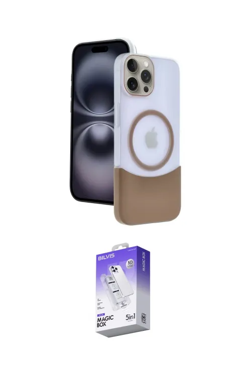 ieg™ iPhone 15 Pro Max Kılıf Kozmos Form Özel Seri - Siyah Bilvis 5in1 3D Magic Cam Ekran Koruyucu