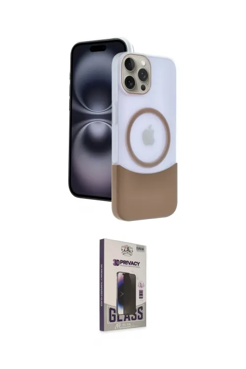 ieg™ iPhone 15 Pro Max Kılıf Kozmos Form Özel Seri - Siyah Bilvis Hayalet Cam Ekran Koruyucu