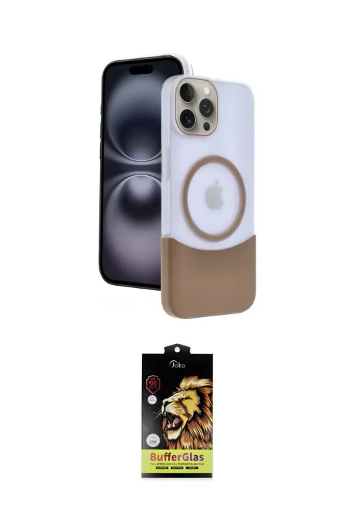 ieg™ iPhone 15 Pro Max Kılıf Kozmos Form Özel Seri - Siyah Buffer Cam Ekran Koruyucu