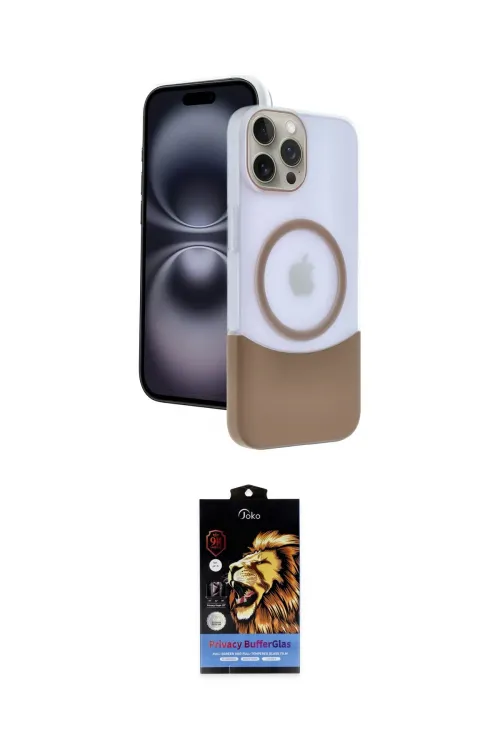 ieg™ iPhone 15 Pro Max Kılıf Kozmos Form Özel Seri - Siyah Buffer Hayalet Cam Ekran Koruyucu