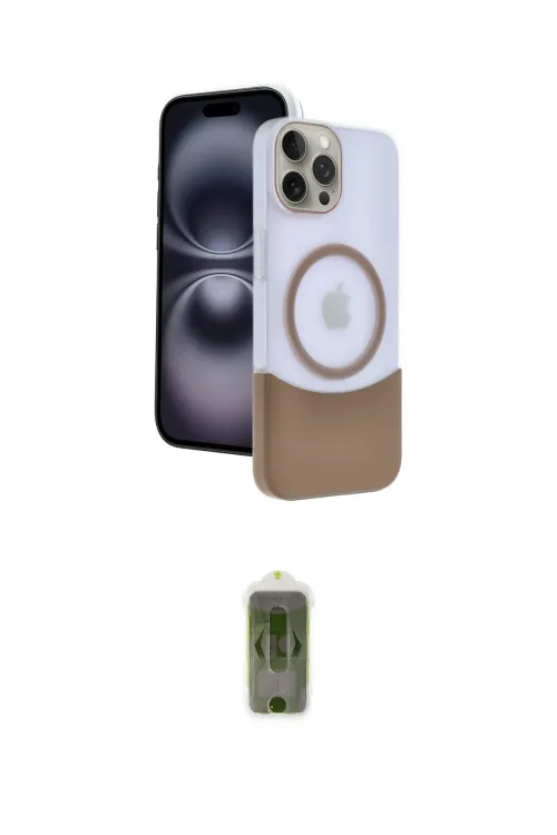 ieg™ iPhone 15 Pro Max Kılıf Kozmos Form Özel Seri - Siyah Joko Magic 5D Hayalet Cam