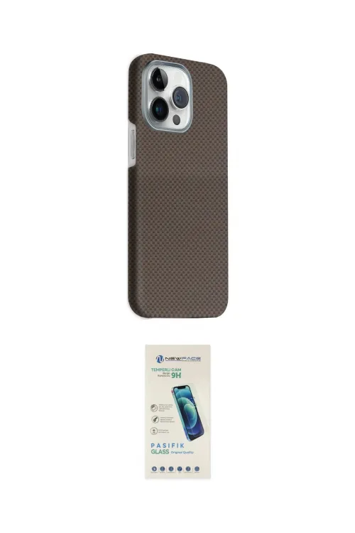 ieg™ iPhone 15 Pro Max Kılıf Kozmos Klasik Prime - Şeffaf Pasifik Cam Ekran Koruyucu
