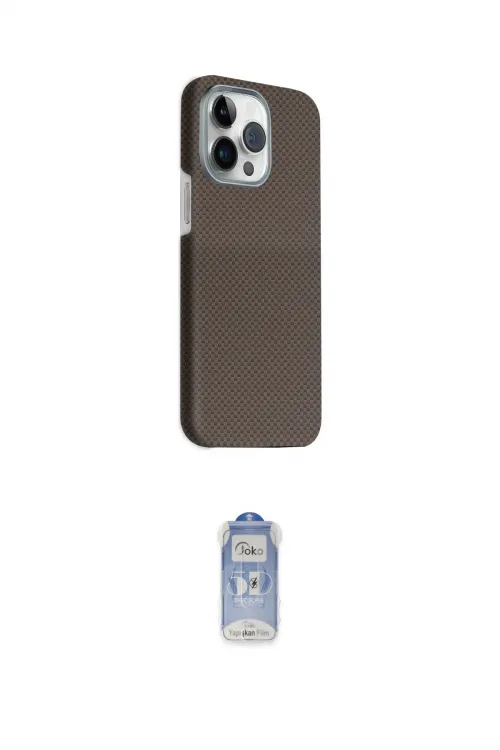 ieg™ iPhone 15 Pro Max Kılıf Kozmos Klasik Prime - Siyah Joko Magic 5D Cam