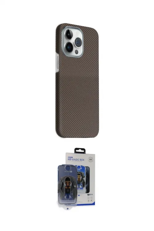 ieg™ iPhone 15 Pro Max Kılıf Kozmos Klasik Prime - Siyah Vanessa Magic Cam
