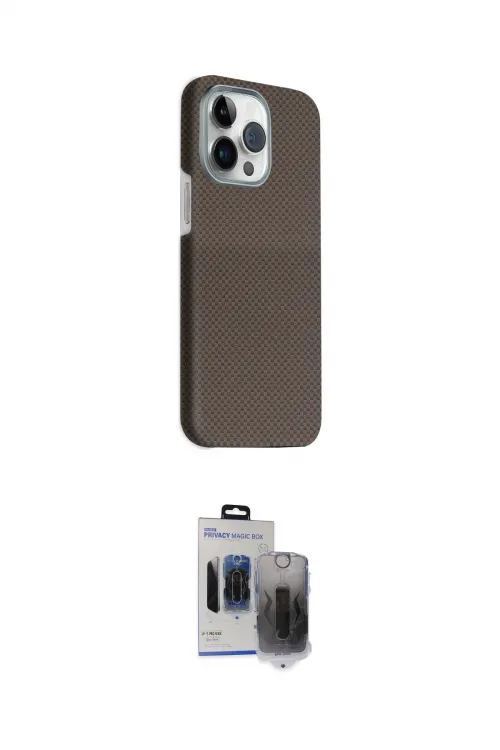 ieg™ iPhone 15 Pro Max Kılıf Kozmos Klasik Prime - Siyah Vanessa Magic Hayalet Cam