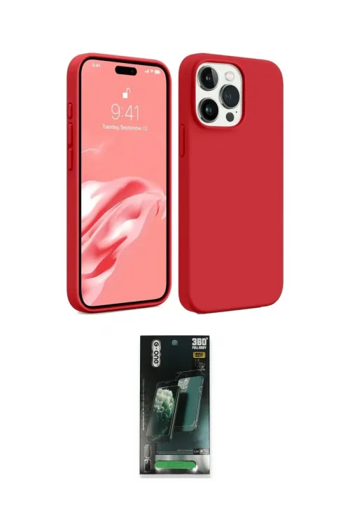 ieg™ iPhone 15 Pro Max Kılıf Kozmos Yansıma Özel Seri - Şeffaf 360 Full Body Arka Koruyucu