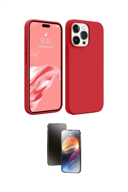 ieg™ iPhone 15 Pro Max Kılıf Kozmos Yansıma Özel Seri - Siyah 3D Antistatik Mat Seramik Nano Ekran Koruyucu