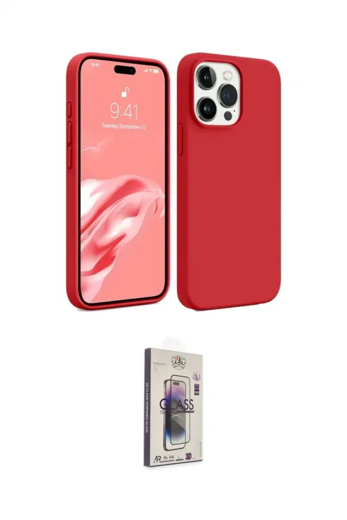 ieg™ iPhone 15 Pro Max Kılıf Kozmos Yansıma Özel Seri - Siyah Bilvis 3D Cam Ekran Koruyucu