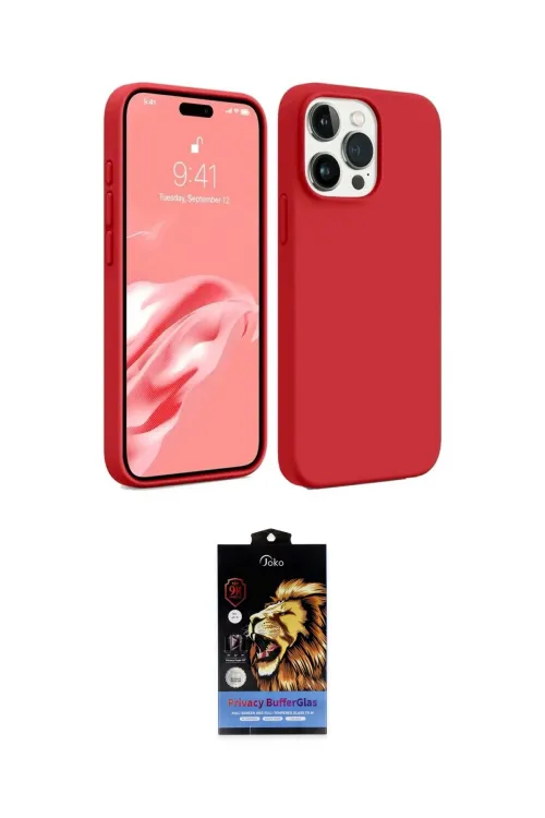 ieg™ iPhone 15 Pro Max Kılıf Kozmos Yansıma Özel Seri - Siyah Buffer Hayalet Cam Ekran Koruyucu