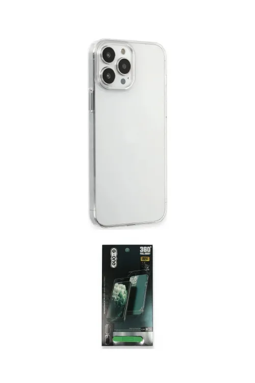 ieg™ iPhone 15 Pro Max Kılıf Kutup Doku Koleksiyonu - Şeffaf 360 Full Body Arka Koruyucu
