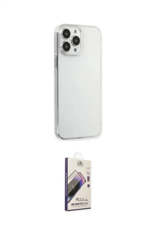 ieg™ iPhone 15 Pro Max Kılıf Kutup Doku Koleksiyonu - Siyah Bilvis 3D Mat Cam Ekran Koruyucu