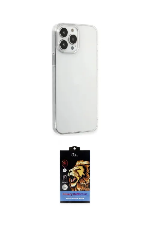 ieg™ iPhone 15 Pro Max Kılıf Kutup Doku Koleksiyonu - Siyah Buffer Hayalet Cam Ekran Koruyucu