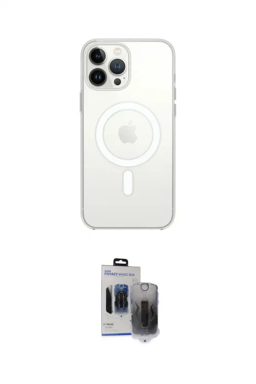 ieg™ iPhone 15 Pro Max Kılıf Kutup Klasik Serisi - Siyah Vanessa Magic Hayalet Cam