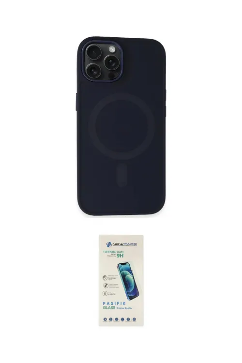 ieg™ iPhone 15 Pro Max Kılıf Kutup Serisi - Şeffaf Pasifik Cam Ekran Koruyucu