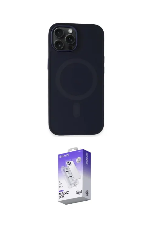 ieg™ iPhone 15 Pro Max Kılıf Kutup Serisi - Siyah Bilvis 5in1 3D Magic Cam Ekran Koruyucu