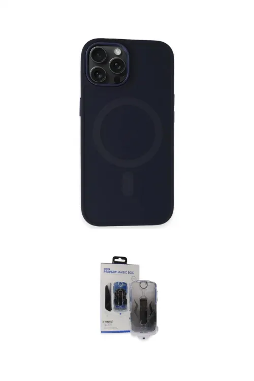ieg™ iPhone 15 Pro Max Kılıf Kutup Serisi - Siyah Vanessa Magic Hayalet Cam