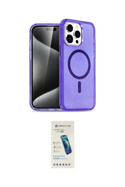 ieg™ iPhone 15 Pro Max Kılıf Nova Asil Prime - Şeffaf Pasifik Cam Ekran Koruyucu