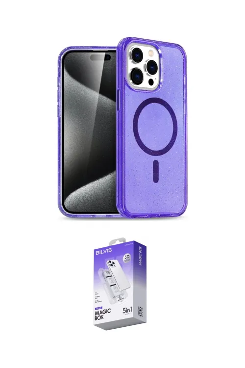 ieg™ iPhone 15 Pro Max Kılıf Nova Asil Prime - Siyah Bilvis 5in1 3D Magic Cam Ekran Koruyucu