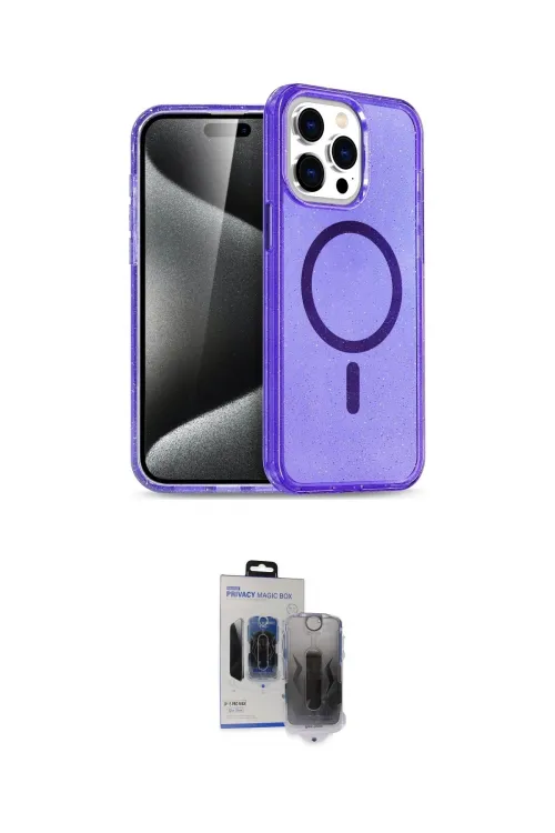 ieg™ iPhone 15 Pro Max Kılıf Nova Asil Prime - Siyah Vanessa Magic Hayalet Cam