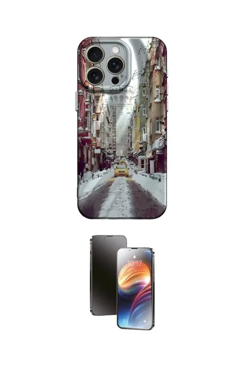 ieg™ iPhone 15 Pro Max Kılıf Nova Doku Prime - Siyah 3D Antistatik Mat Seramik Nano Ekran Koruyucu