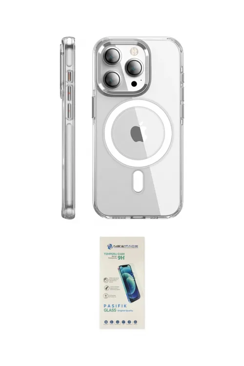 ieg™ iPhone 15 Pro Max Kılıf Nova Doku - Şeffaf Pasifik Cam Ekran Koruyucu