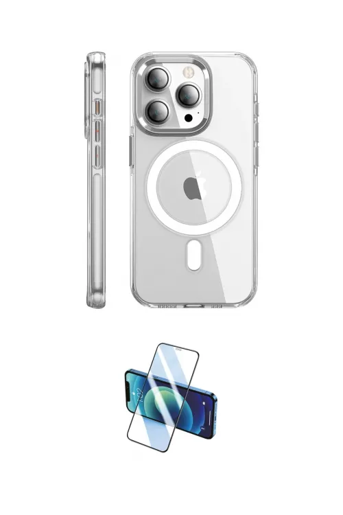 ieg™ iPhone 15 Pro Max Kılıf Nova Doku - Siyah 3D Antistatik Seramik Nano Ekran Koruyucu
