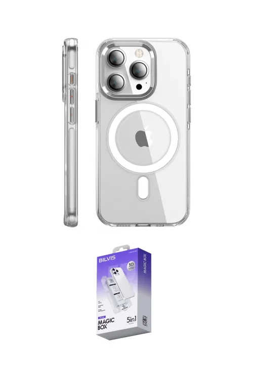 ieg™ iPhone 15 Pro Max Kılıf Nova Doku - Siyah Bilvis 5in1 3D Magic Cam Ekran Koruyucu