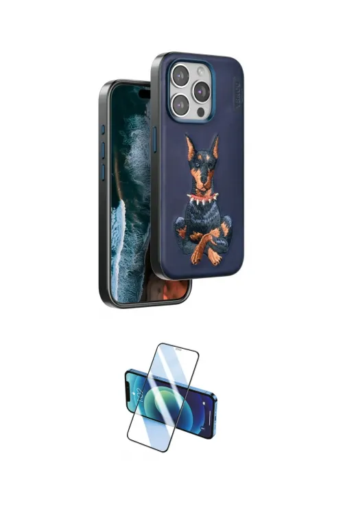 ieg™ iPhone 15 Pro Max Kılıf Nova Form Koleksiyonu - Siyah 3D Antistatik Seramik Nano Ekran Koruyucu