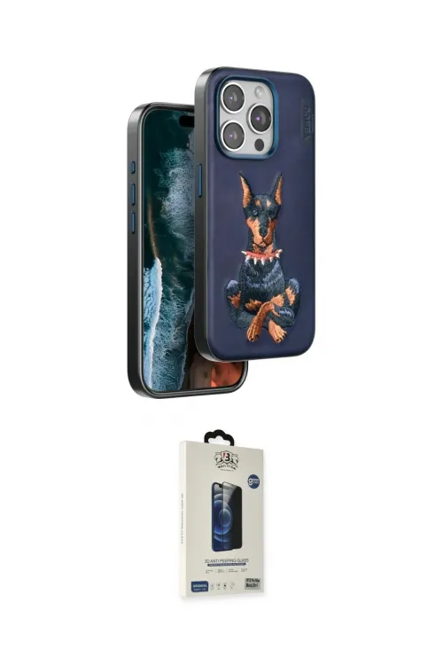 ieg™ iPhone 15 Pro Max Kılıf Nova Form Koleksiyonu - Siyah Bilvis Hayalet Cam Ekran Koruyucu