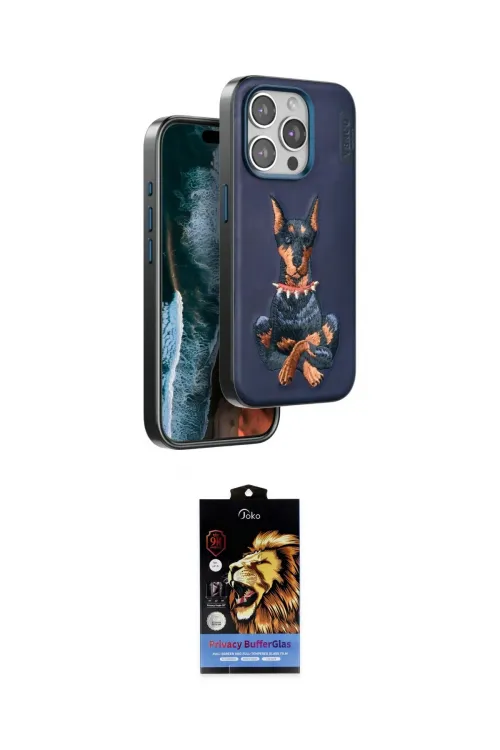 ieg™ iPhone 15 Pro Max Kılıf Nova Form Koleksiyonu - Siyah Buffer Hayalet Cam Ekran Koruyucu