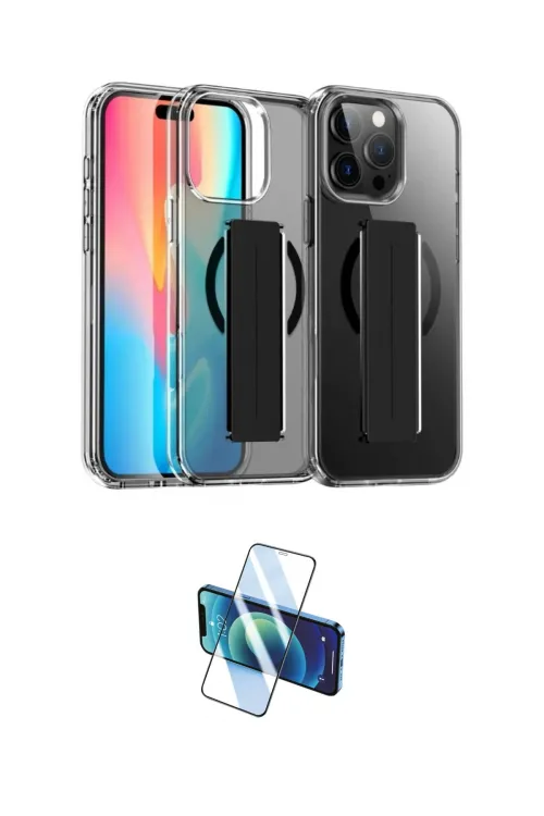 ieg™ iPhone 15 Pro Max Kılıf Nova Işık Koleksiyonu - Siyah 3D Antistatik Seramik Nano Ekran Koruyucu