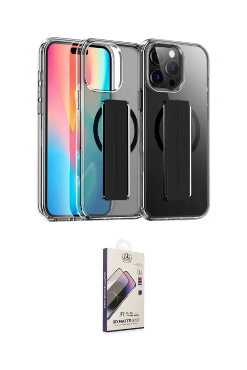 ieg™ iPhone 15 Pro Max Kılıf Nova Işık Koleksiyonu - Siyah Bilvis 3D Mat Cam Ekran Koruyucu
