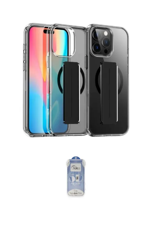 ieg™ iPhone 15 Pro Max Kılıf Nova Işık Koleksiyonu - Siyah Joko Magic 5D Cam
