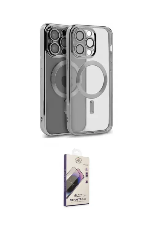 ieg™ iPhone 15 Pro Max Kılıf Nova Işık Özel Seri - Siyah Bilvis 3D Mat Cam Ekran Koruyucu