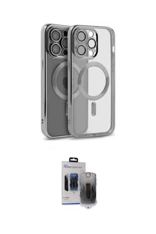 ieg™ iPhone 15 Pro Max Kılıf Nova Işık Özel Seri - Siyah Vanessa Magic Hayalet Cam