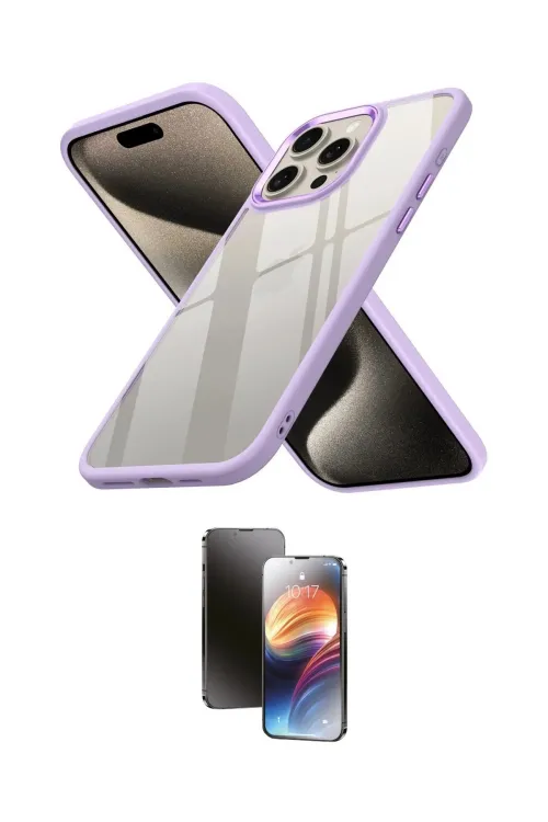 ieg™ iPhone 15 Pro Max Kılıf Nova Işık Serisi - Siyah 3D Antistatik Mat Seramik Nano Ekran Koruyucu