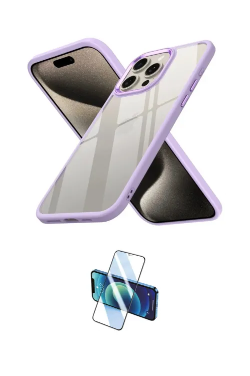 ieg™ iPhone 15 Pro Max Kılıf Nova Işık Serisi - Siyah 3D Antistatik Seramik Nano Ekran Koruyucu