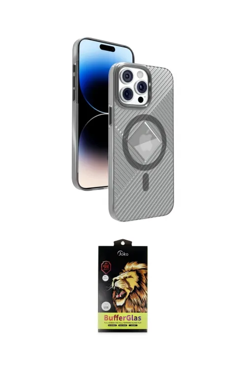 ieg™ iPhone 15 Pro Max Kılıf Nova Modern Prime - Siyah Buffer Cam Ekran Koruyucu