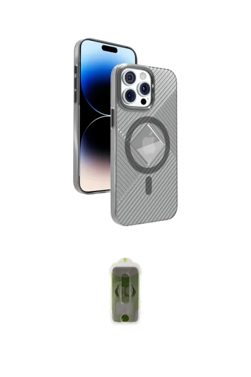 ieg™ iPhone 15 Pro Max Kılıf Nova Modern Prime - Siyah Joko Magic 5D Hayalet Cam
