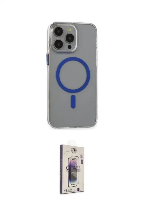 ieg™ iPhone 15 Pro Max Kılıf Odak Form Özel Seri - Siyah Bilvis 3D Cam Ekran Koruyucu