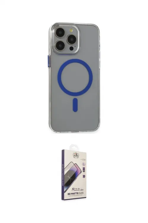 ieg™ iPhone 15 Pro Max Kılıf Odak Form Özel Seri - Siyah Bilvis 3D Mat Cam Ekran Koruyucu