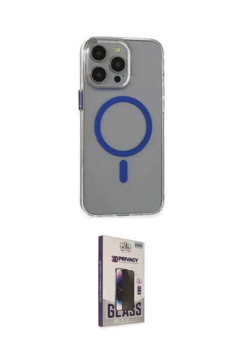 ieg™ iPhone 15 Pro Max Kılıf Odak Form Özel Seri - Siyah Bilvis Hayalet Cam Ekran Koruyucu