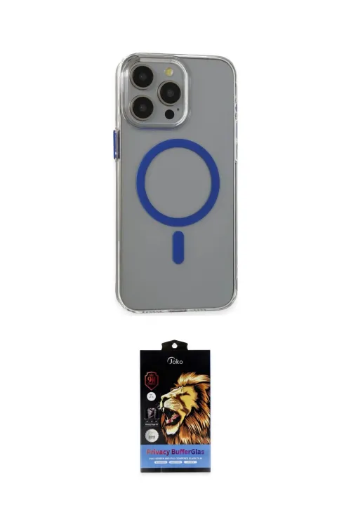 ieg™ iPhone 15 Pro Max Kılıf Odak Form Özel Seri - Siyah Buffer Hayalet Cam Ekran Koruyucu